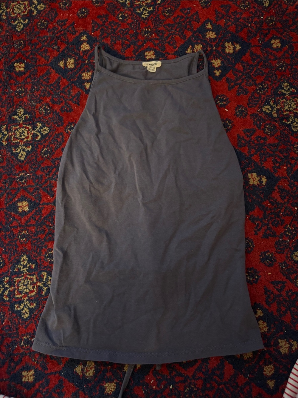 Garage blue backless top
